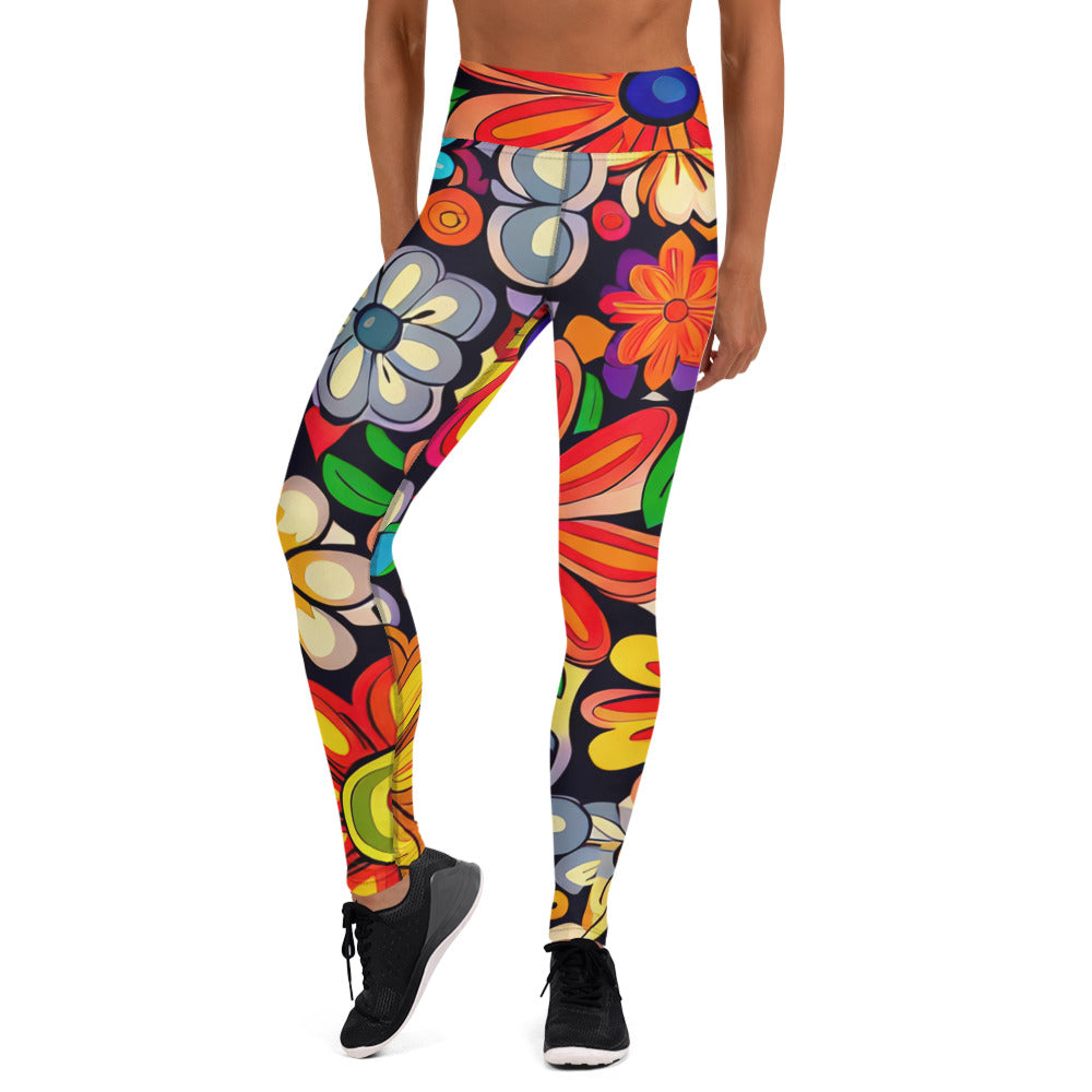 DMV 0018 Floral Yoga Leggings