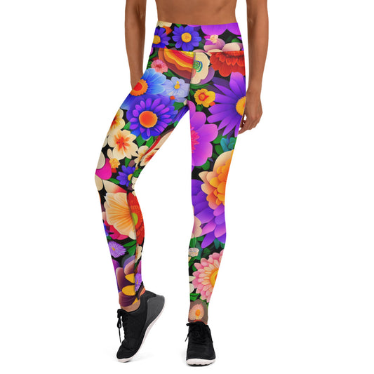 DMV 0309 Floral Yoga Leggings