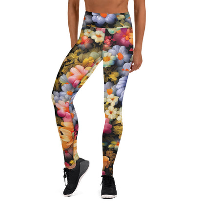 DMV 1522 Floral Yoga Leggings