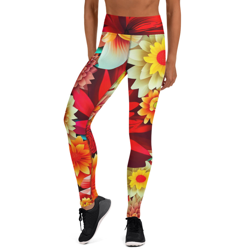 DMV 0419 Floral Yoga Leggings