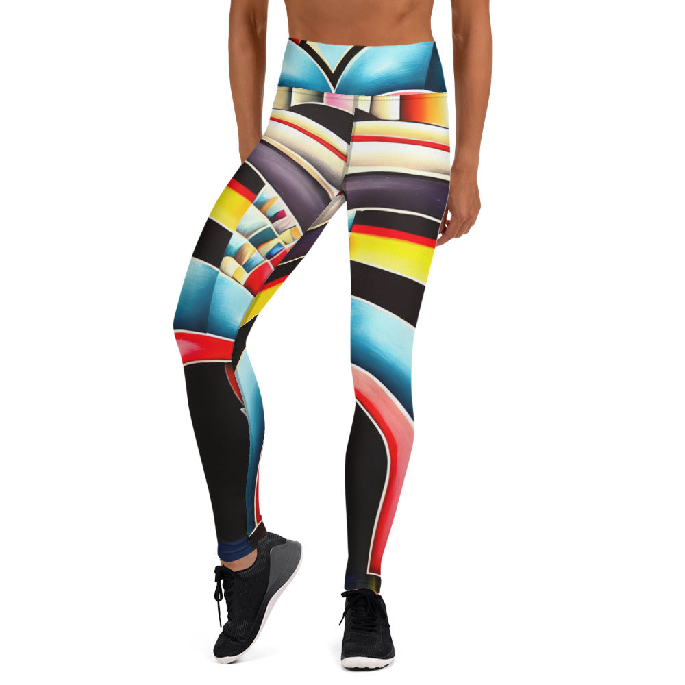 DMV 1735 Retro Art Yoga Leggings