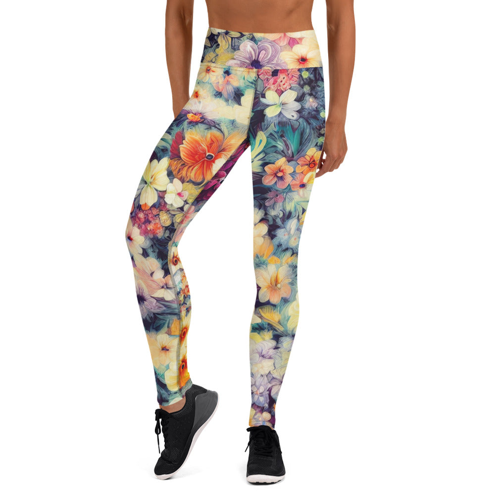 DMV 0513 Floral Yoga Leggings