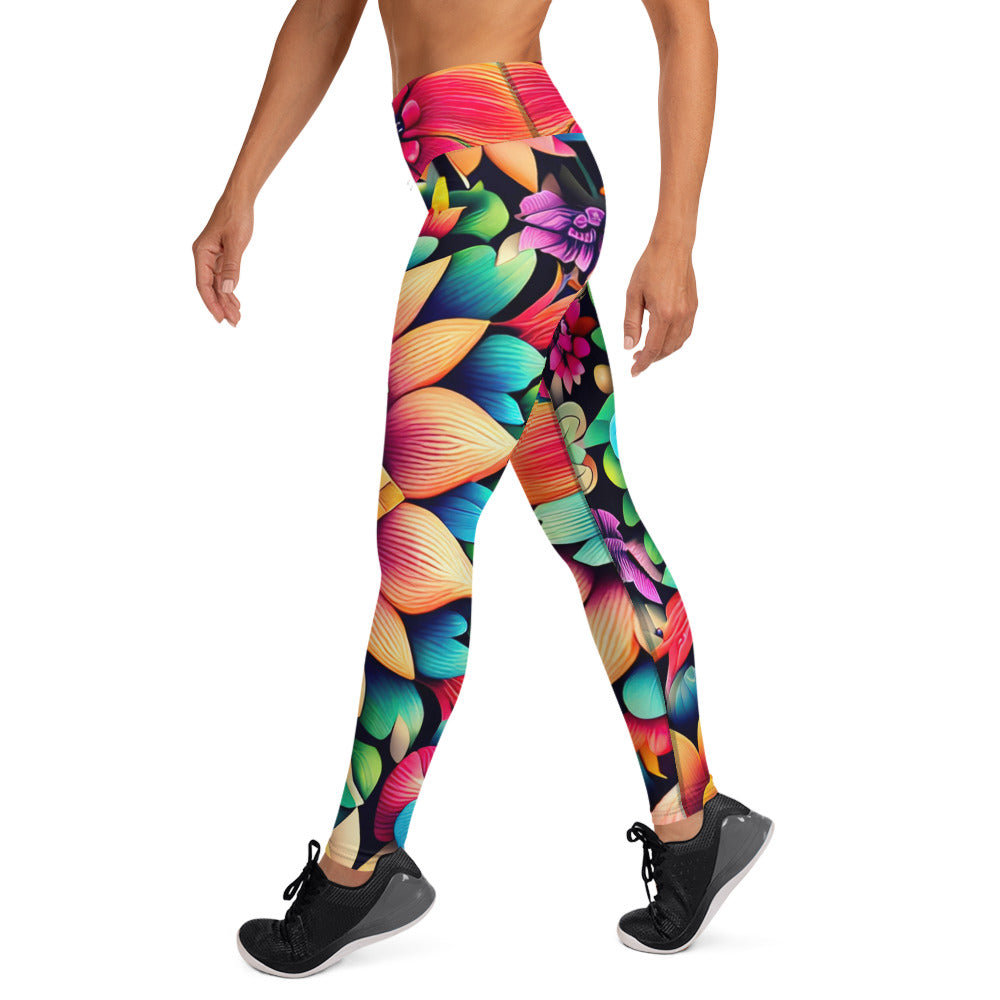 DMV 0020 Floral Yoga Leggings