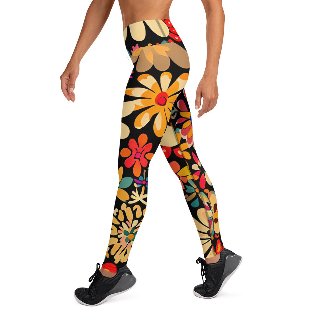 DMV 0101 Floral Yoga Leggings