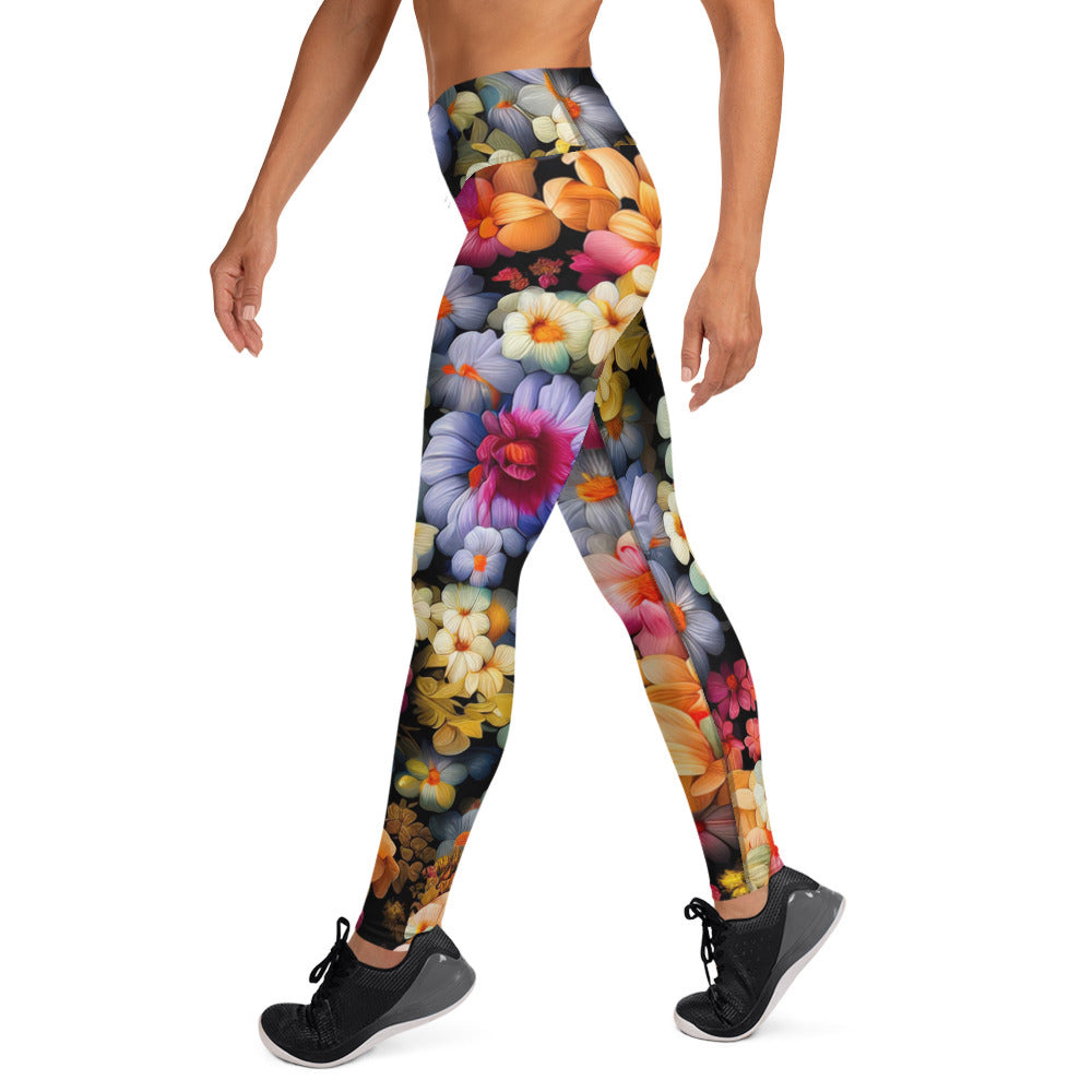 DMV 1522 Floral Yoga Leggings