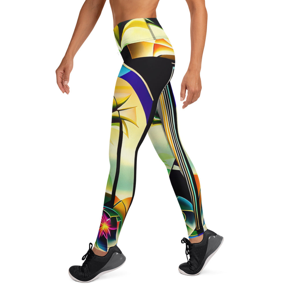 DMV 0258 Retro Art Yoga Leggings