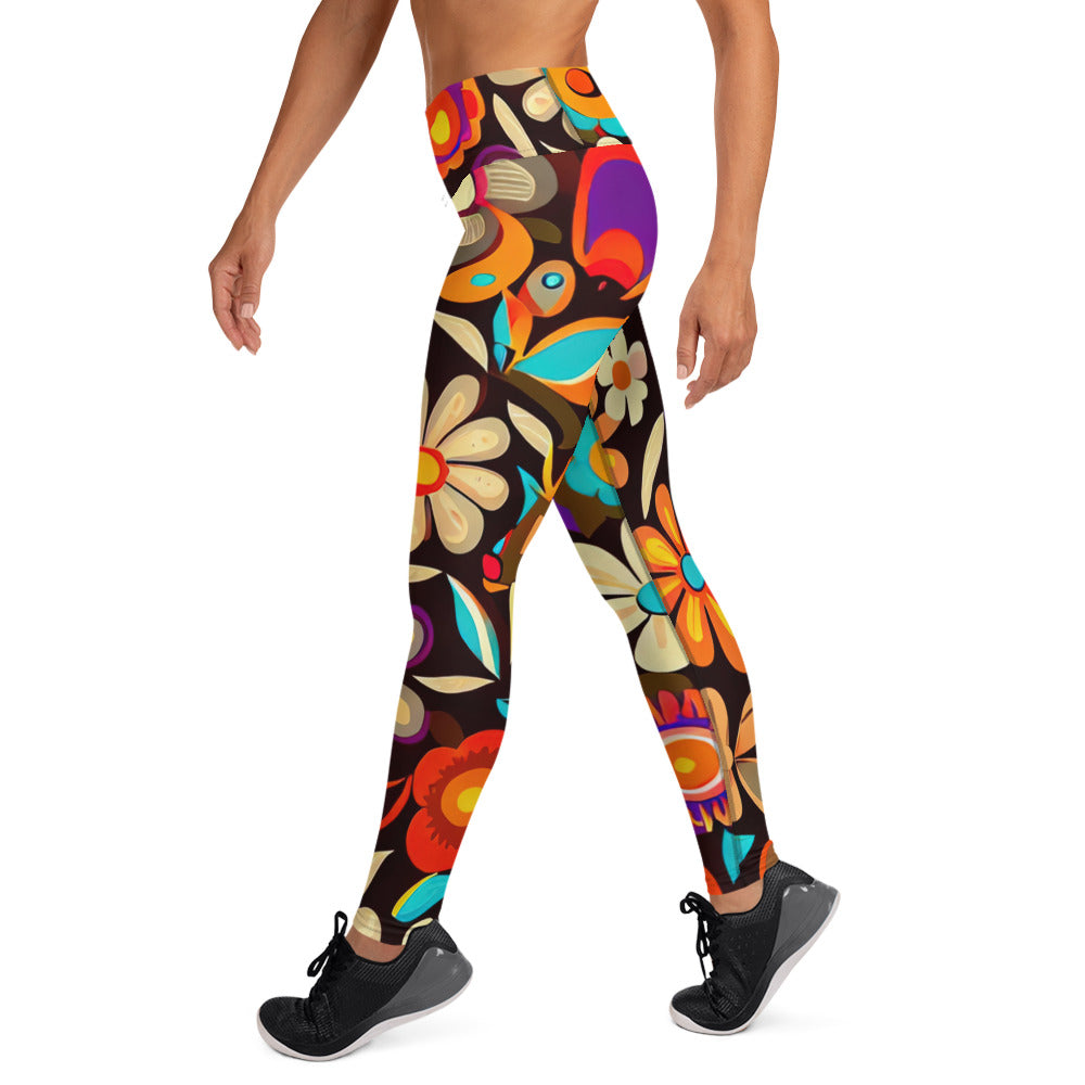 DMV 0316 Floral Yoga Leggings