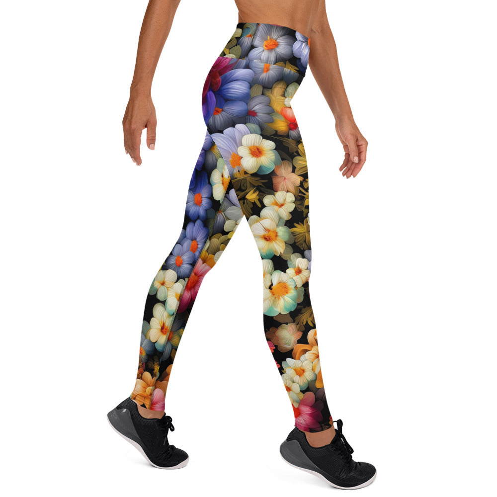 DMV 1522 Floral Yoga Leggings