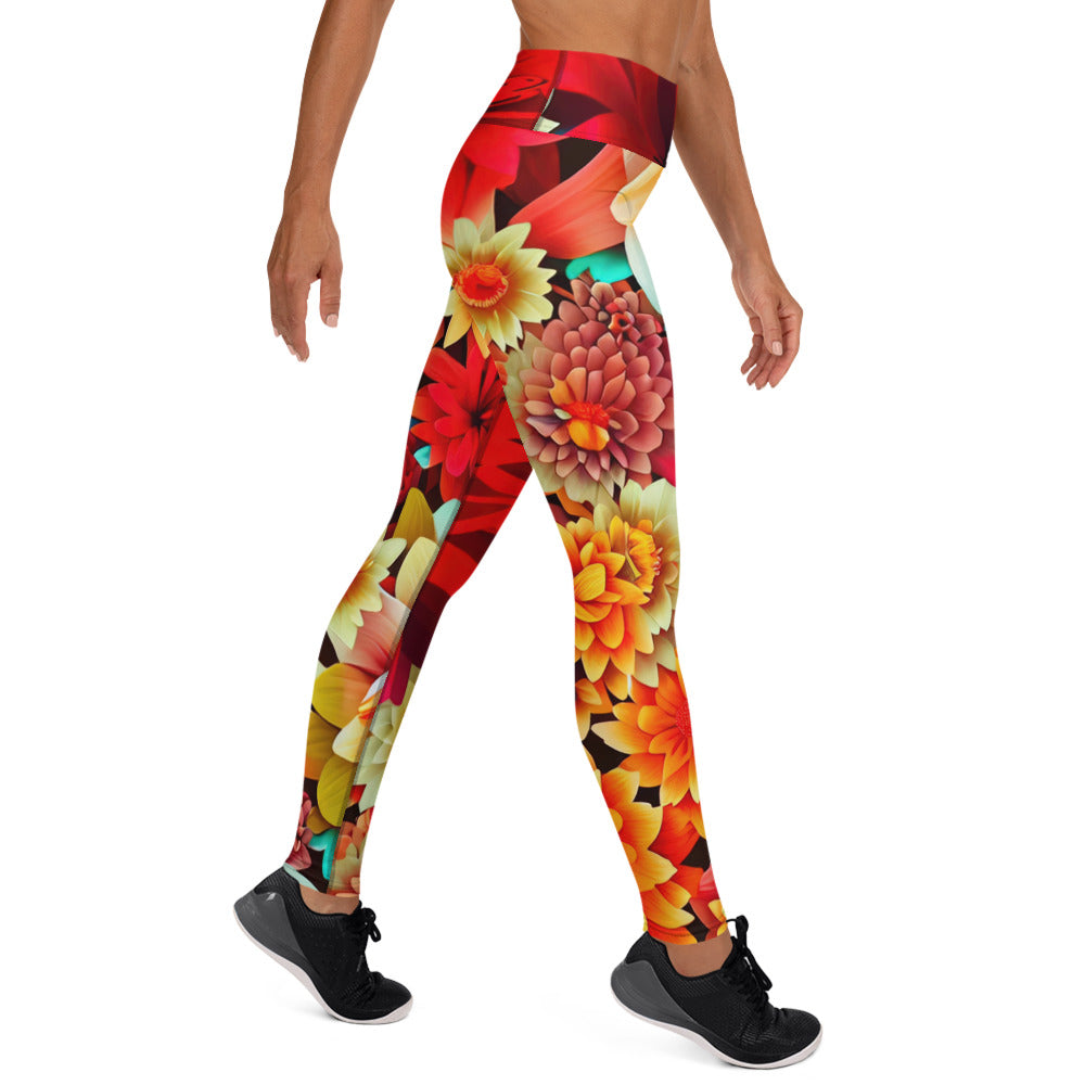 DMV 0419 Floral Yoga Leggings