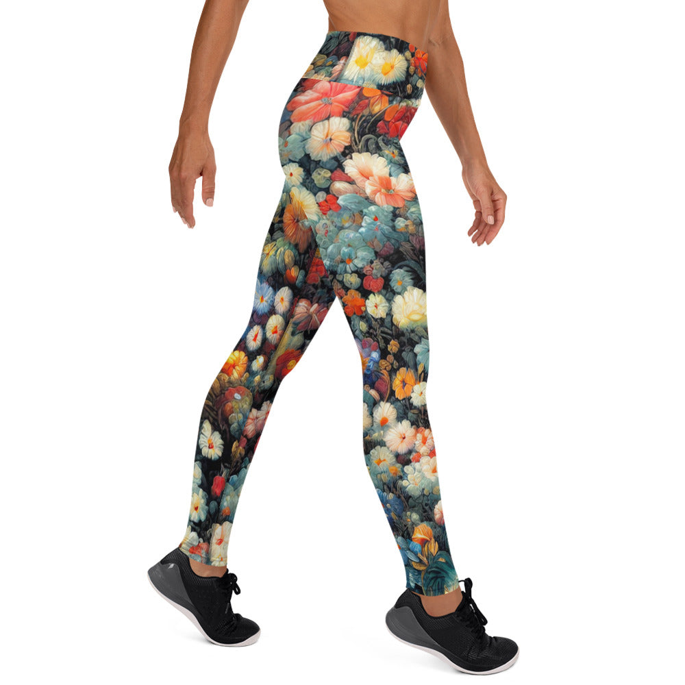 DMV 1471 Floral Yoga Leggings