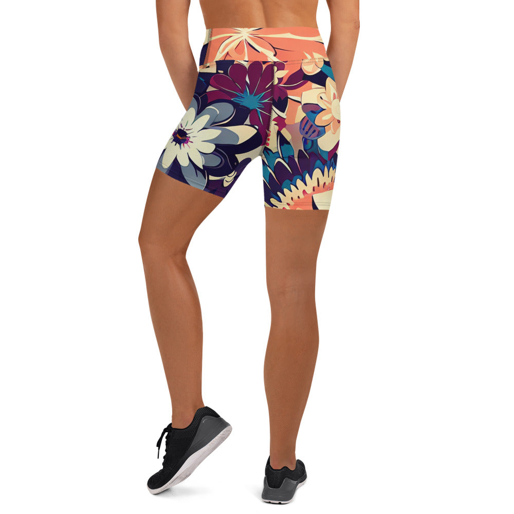 DMV 0253 Floral Yoga Shorts