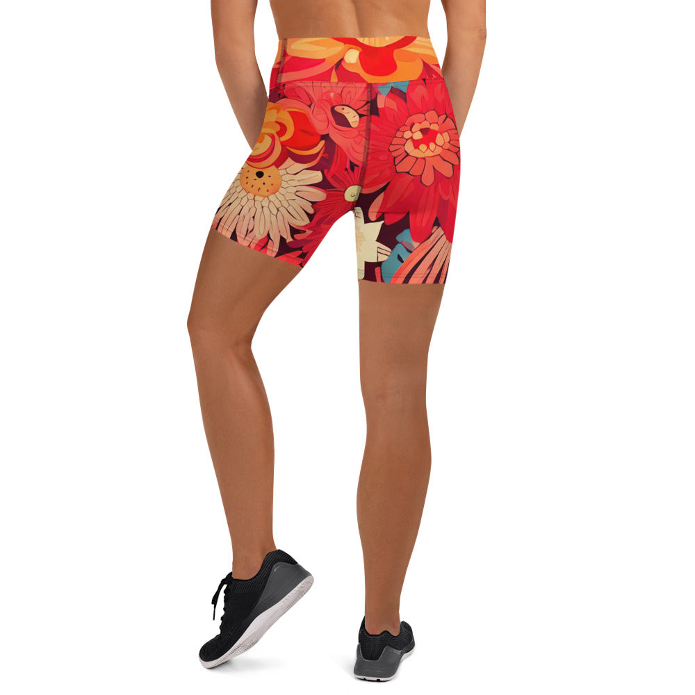 DMV 0105 Floral Yoga Shorts