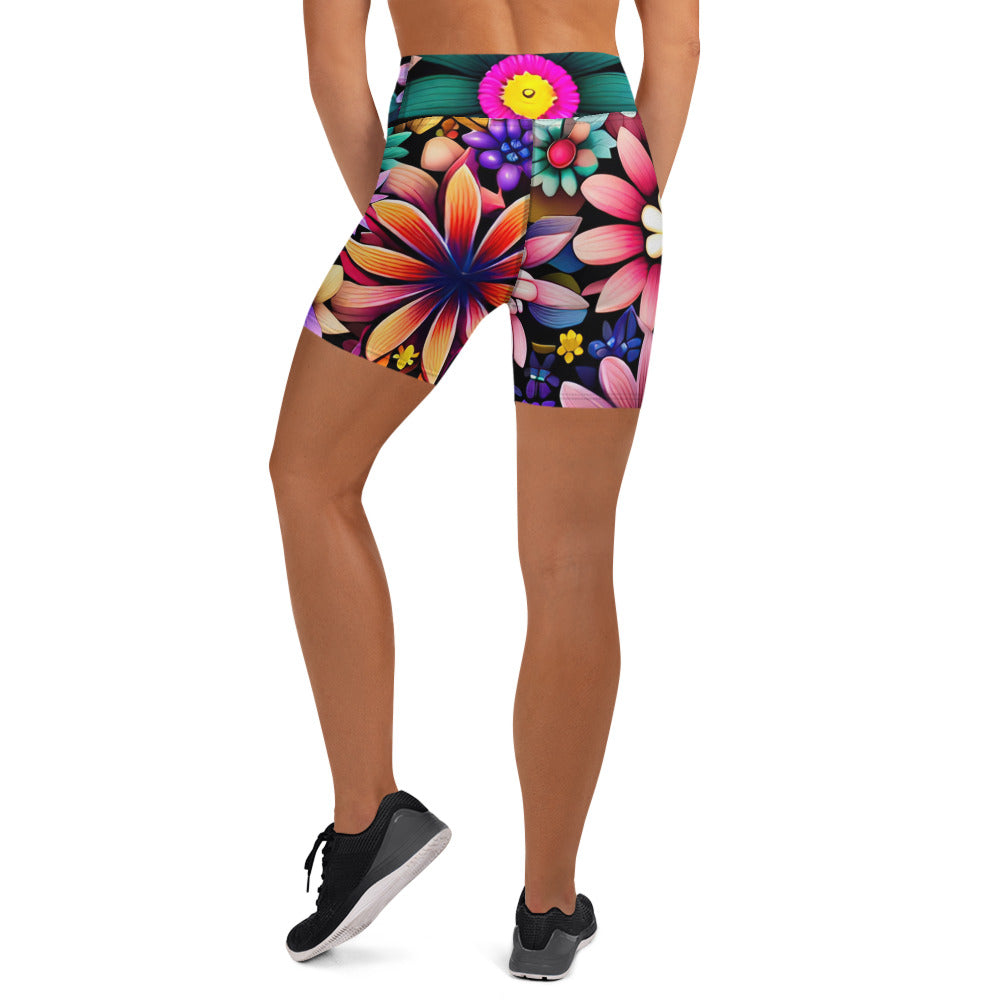 DMV 0265 Floral Yoga Shorts