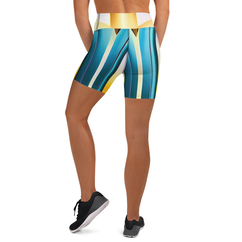 DMV 0262 Retro Art Yoga Shorts