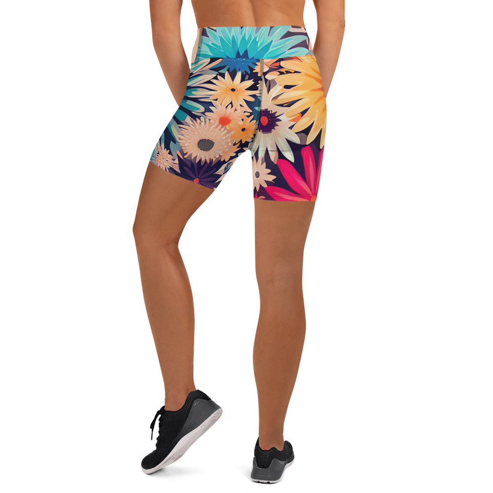 DMV 0404 Floral Yoga Shorts