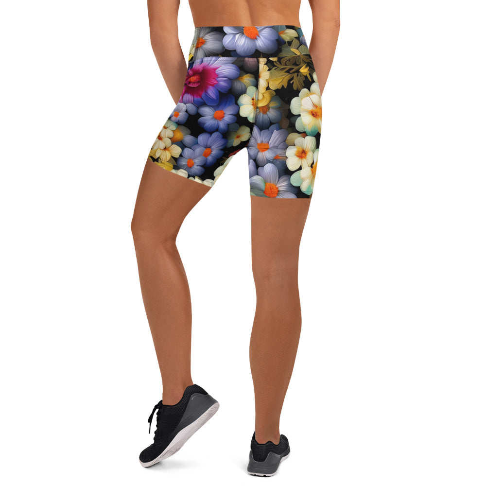 DMV 1522 Floral Yoga Shorts