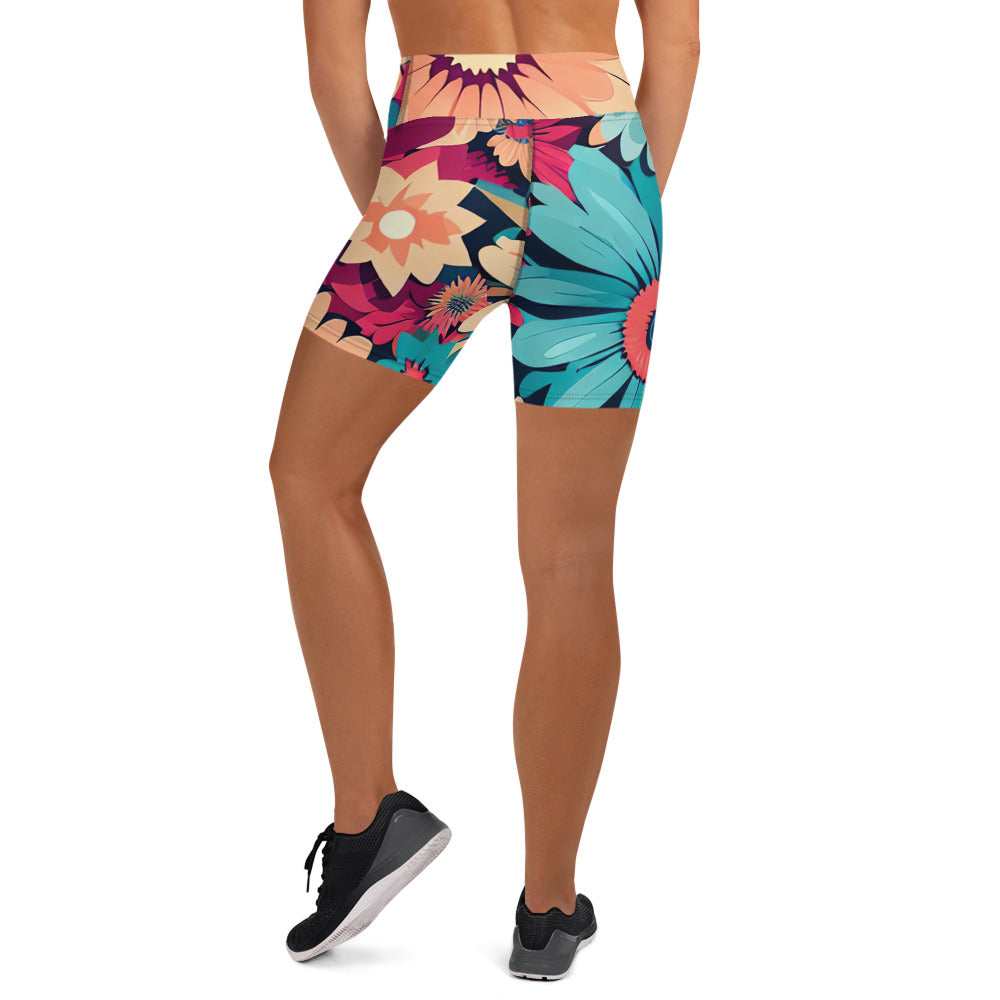 DMV 0293 Floral Yoga Shorts