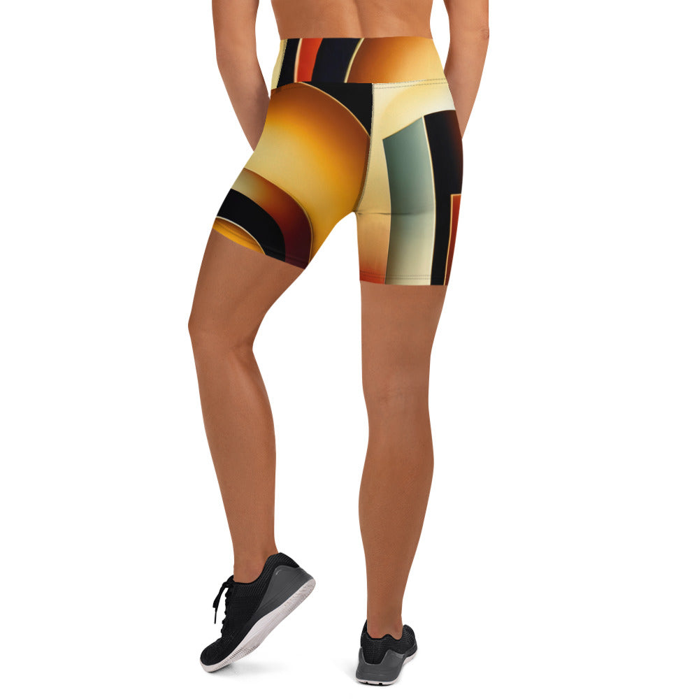 DMV 0261 Retro Art Yoga Shorts