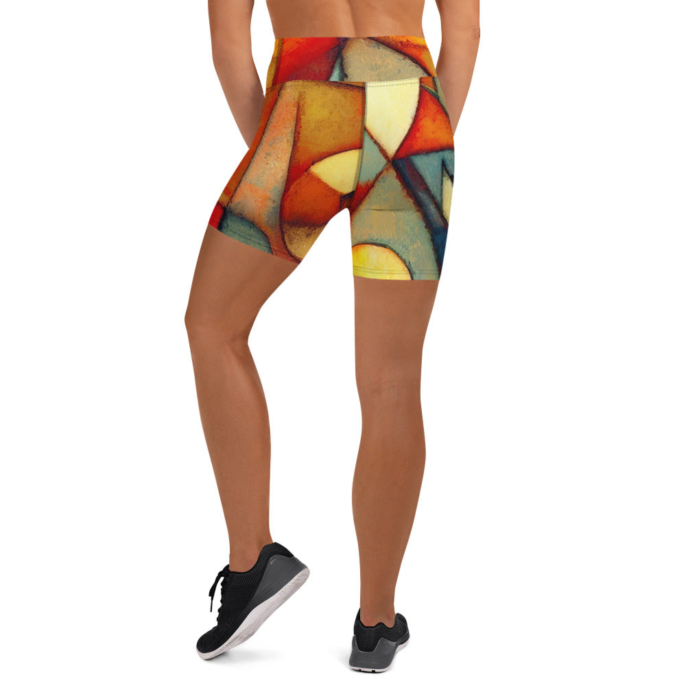 DMV 0298 Retro Art Yoga Shorts