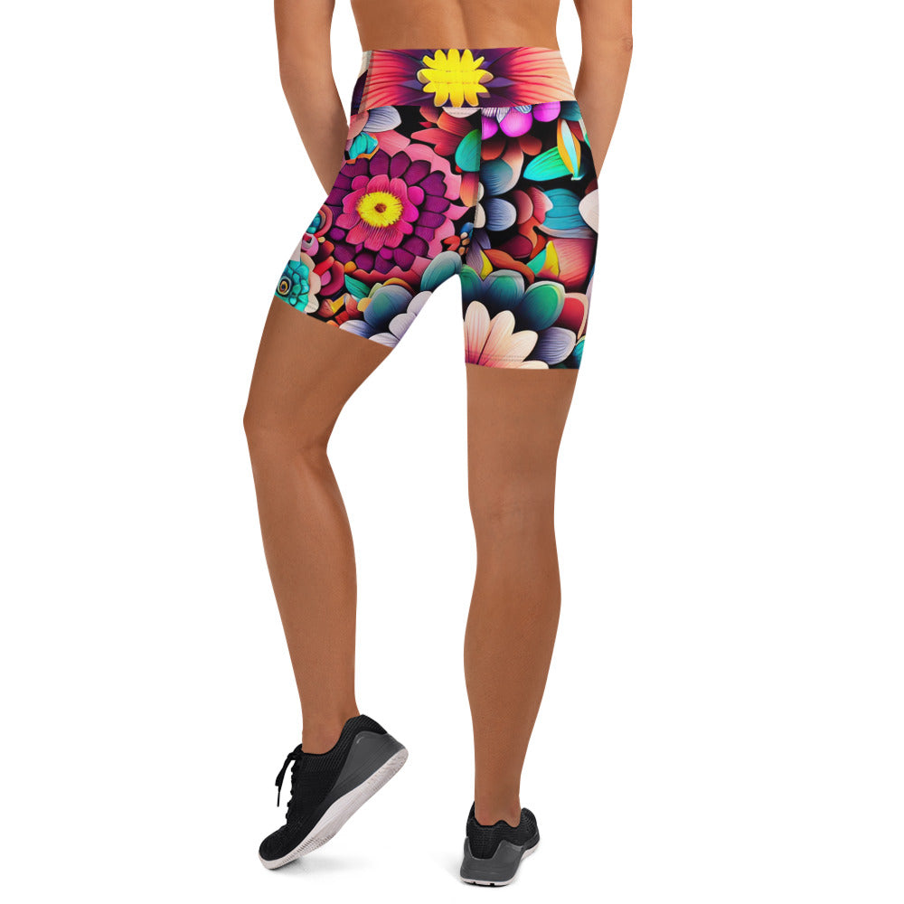 DMV 0515 Floral Yoga Shorts