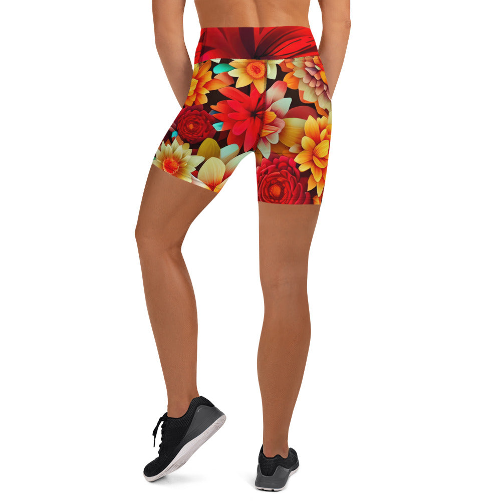 DMV 0419 Floral Yoga Shorts