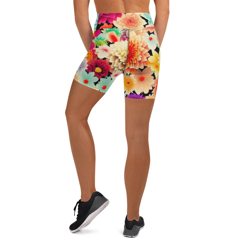 DMV 0424 Floral Yoga Shorts