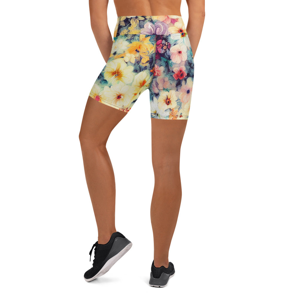 DMV 0513 Floral Yoga Shorts