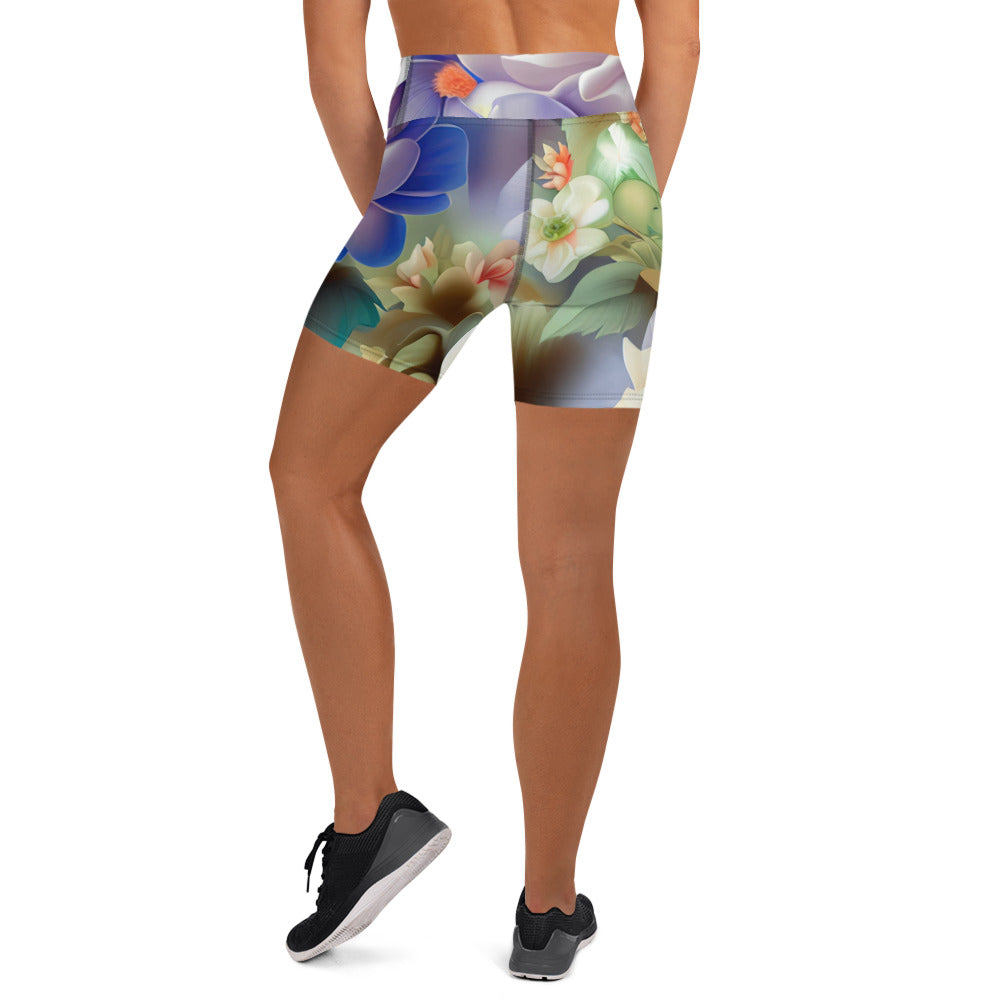 DMV 1502 Floral Yoga Shorts