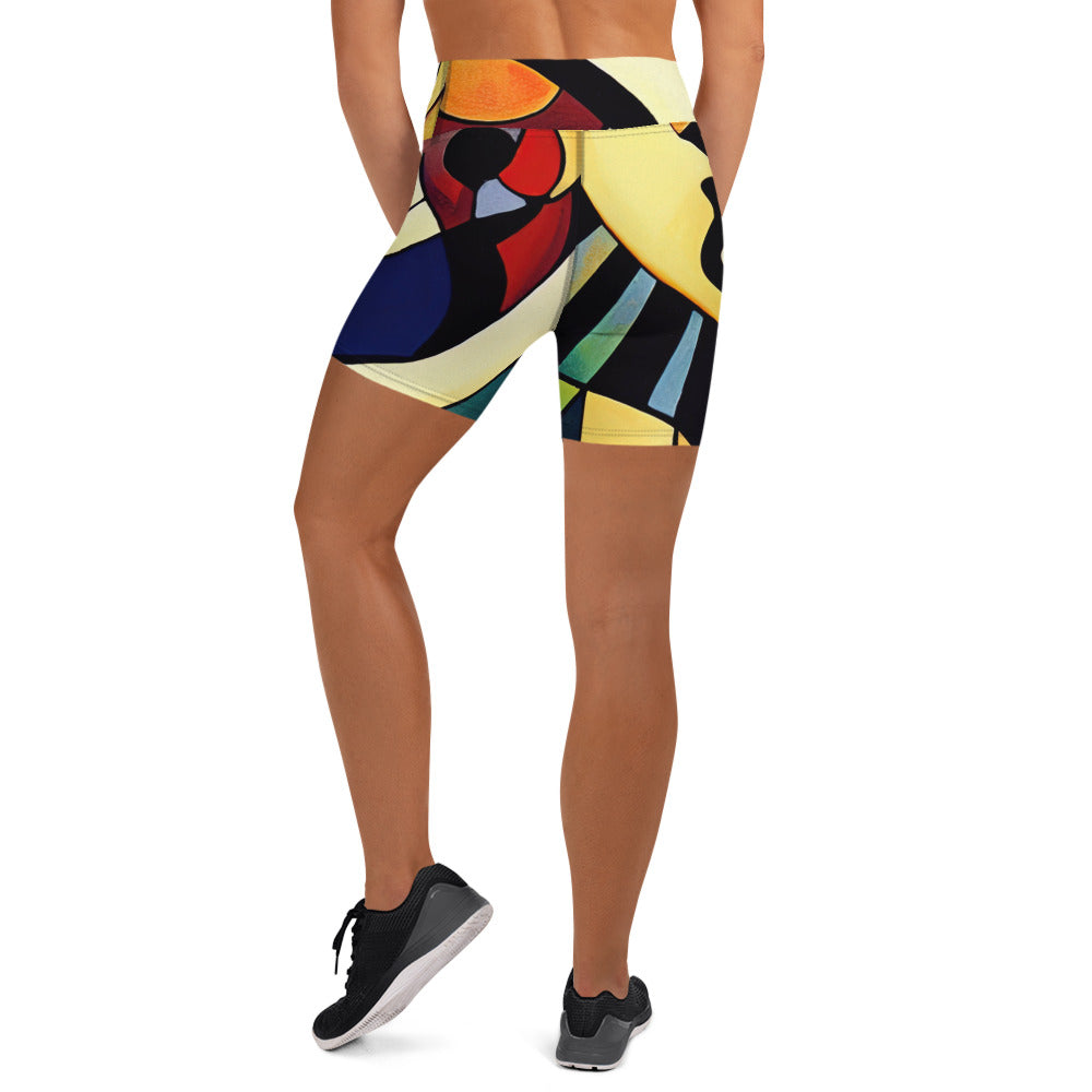 DMV 1806 Retro Art Yoga Shorts