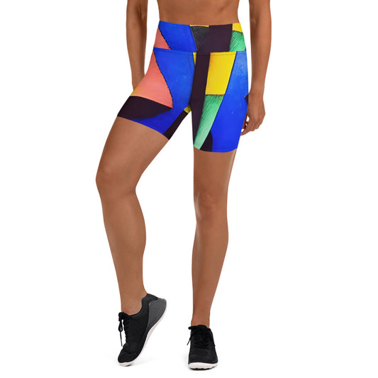 DMV 0255 Retro Art Yoga Shorts