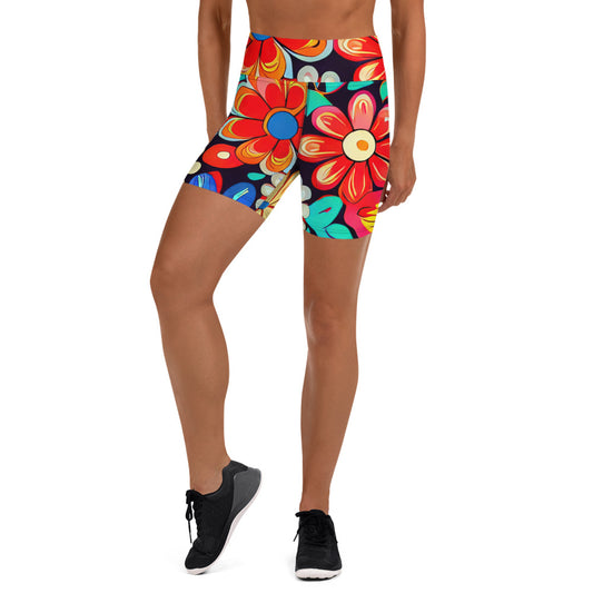 DMV 0257 Floral Yoga Shorts