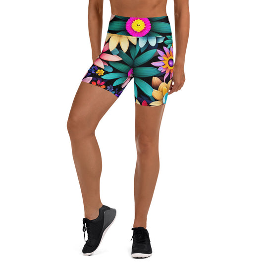 DMV 0265 Floral Yoga Shorts