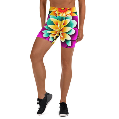 DMV 0250 Floral Yoga Shorts