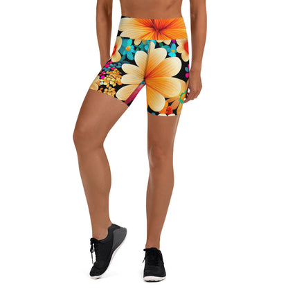 DMV 0259 Floral Yoga Shorts