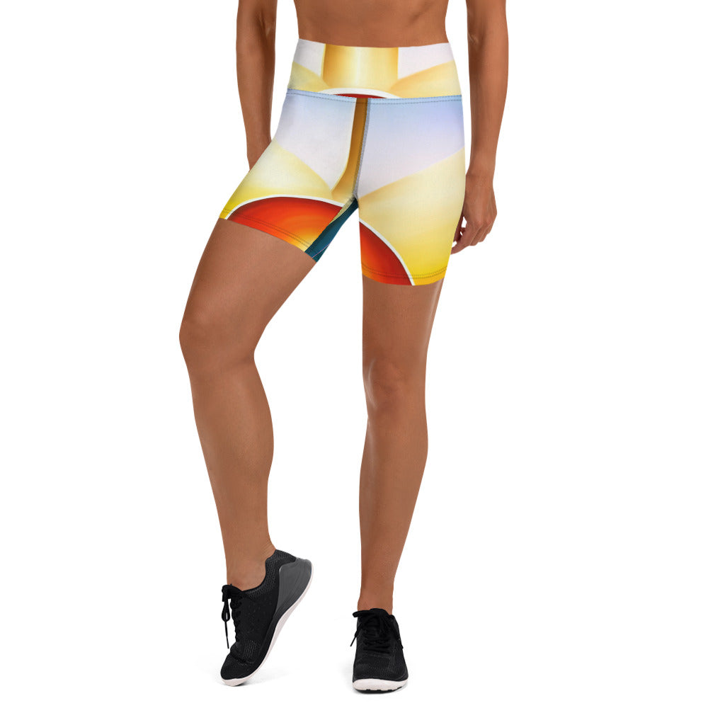 DMV 0262 Retro Art Yoga Shorts