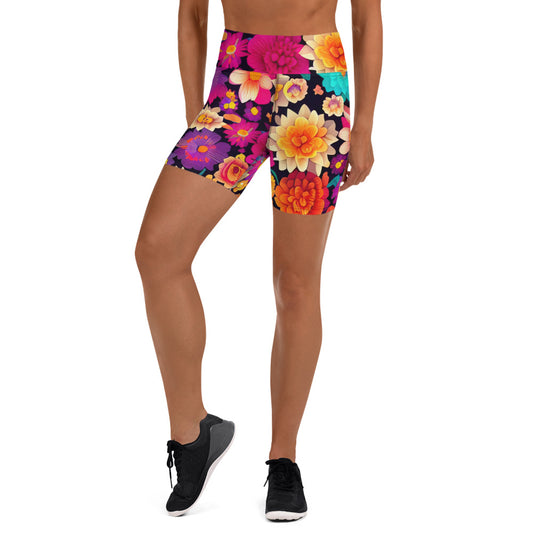 DMV 0192 Floral Yoga Shorts