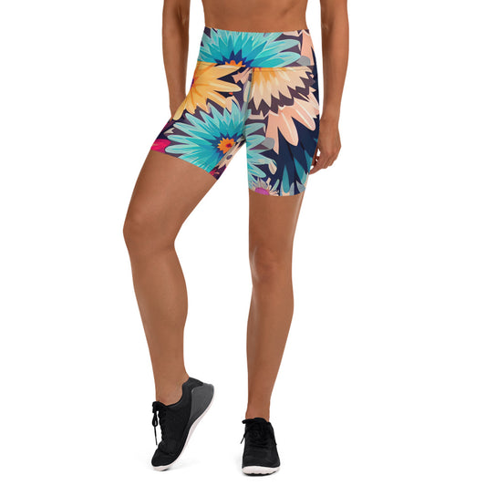 DMV 0404 Floral Yoga Shorts