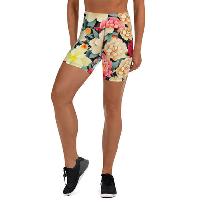 DMV 0260 Floral Yoga Shorts