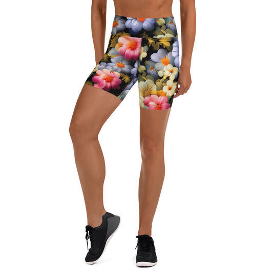 DMV 1522 Floral Yoga Shorts