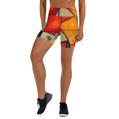 DMV 0298 Retro Art Yoga Shorts