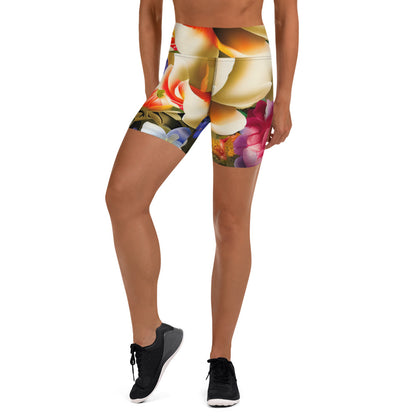 DMV 0268 Floral Yoga Shorts