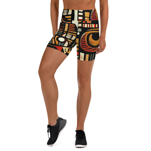 DMV 0505 Retro Art Yoga Shorts