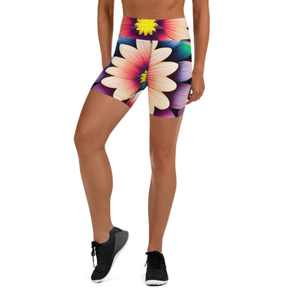 DMV 0515 Floral Yoga Shorts