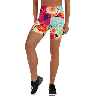 DMV 0424 Floral Yoga Shorts