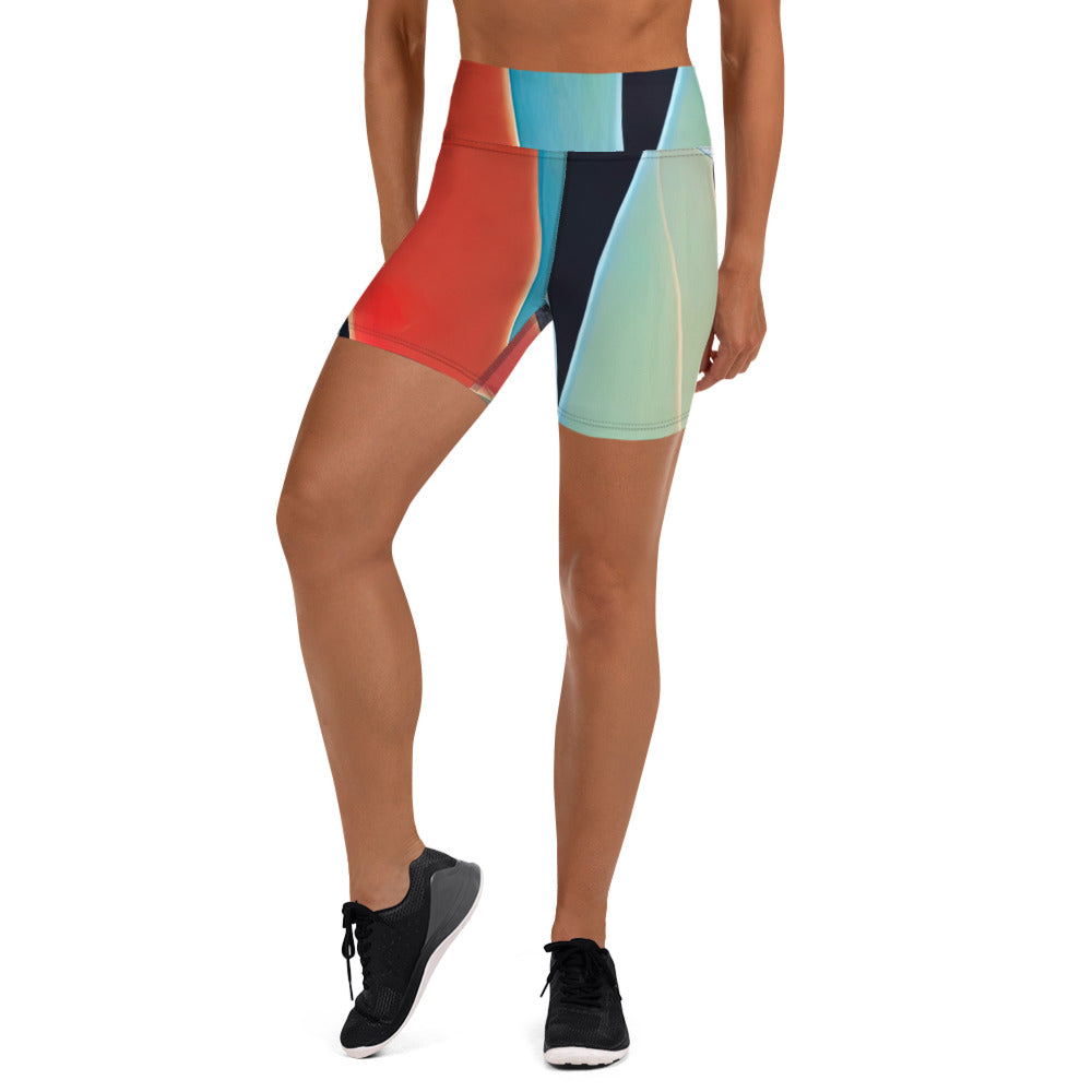 DMV 0653 Retro Art Yoga Shorts