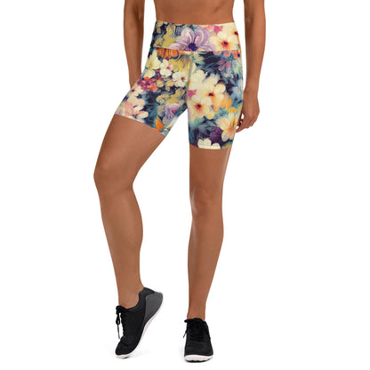 DMV 0513 Floral Yoga Shorts