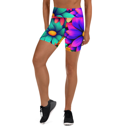 DMV 1466 Floral Yoga Shorts