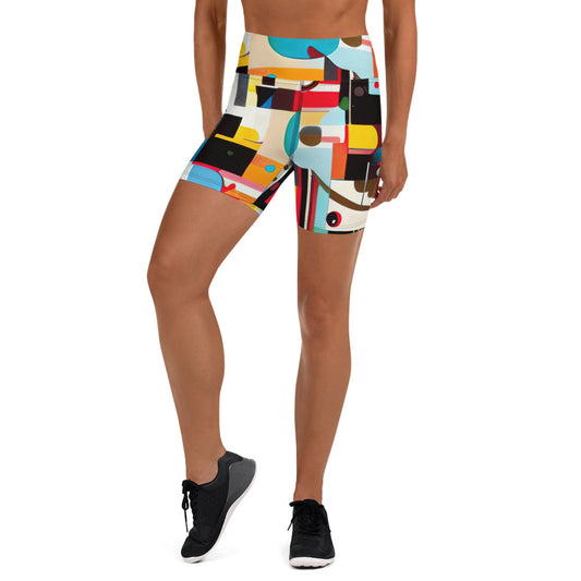 DMV 1592 Retro Art Yoga Shorts