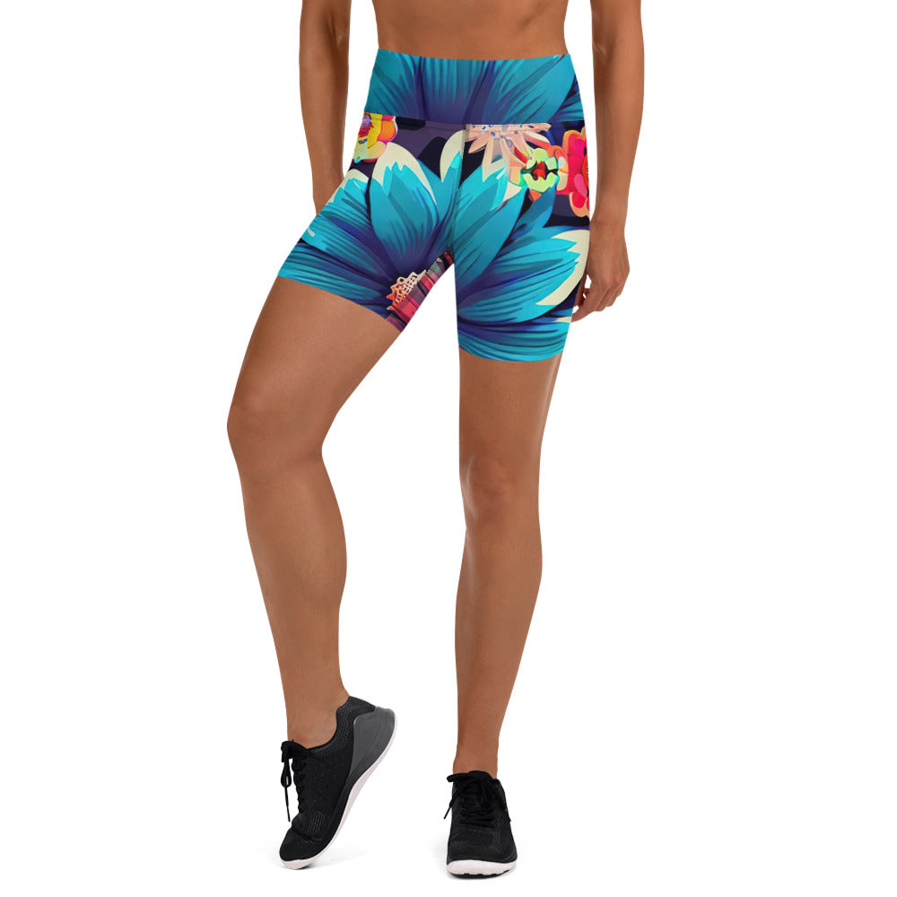 DMV 0636 Floral Yoga Shorts