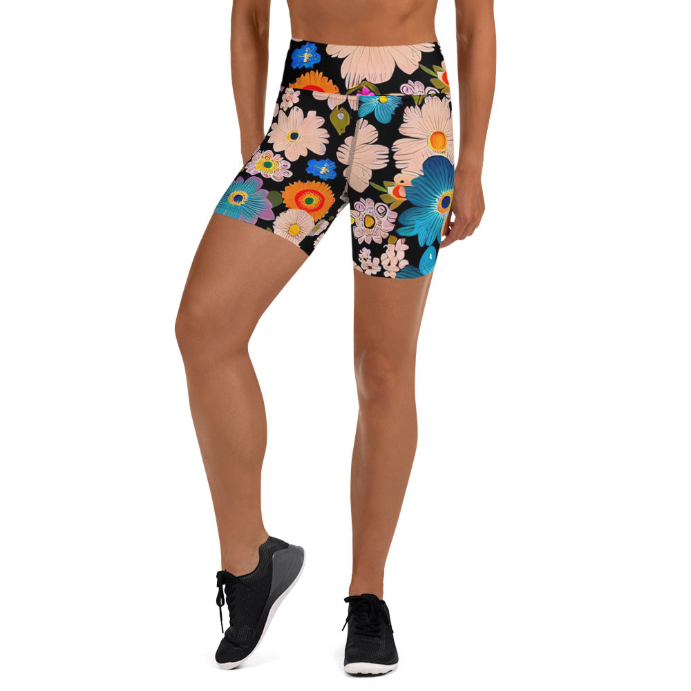 DMV 1089 Floral Yoga Shorts